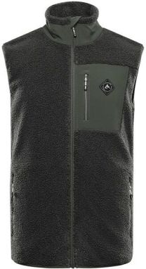 ALPINE PRO OFES Pánska flísová vesta, tmavo zelená, veľkosť 4XL