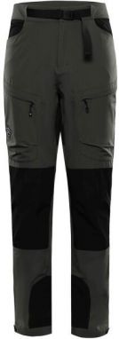 ALPINE PRO AKAN 2 Pánske softshellové nohavice, tmavo zelená, veľkosť