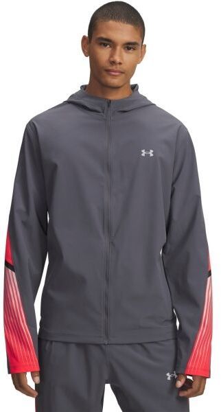 Under Armour VELOCITI STORM HOODED Pánska bunda na behanie, tmavo sivá, veľkosť L