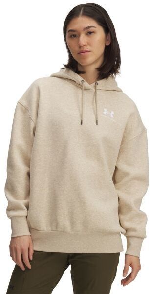 Under Armour ESSENTIAL FLC OS HOODIE Dámska mikina, béžová, veľkosť
