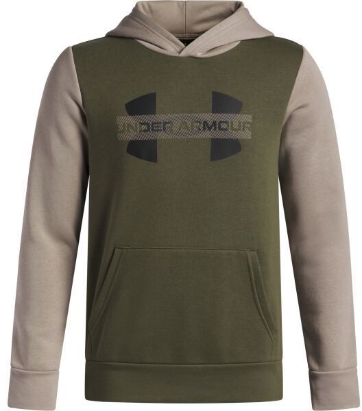 Under Armour RIVAL FLEECE COLORBLOCK Chlapčenská mikina, khaki, veľkosť M