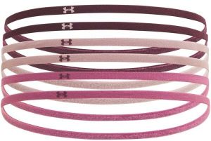 Under Armour MINI ELASTIC 6PK Dámske čelenky, vínová, veľkosť