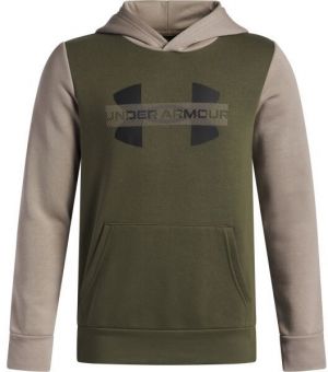 Under Armour RIVAL FLEECE COLORBLOCK Chlapčenská mikina, khaki, veľkosť L