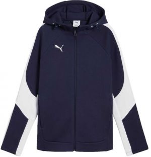 Puma TEAMEVOSTRIPE HOODED JACKET W Dámska športová bunda, tmavo modrá, veľkosť