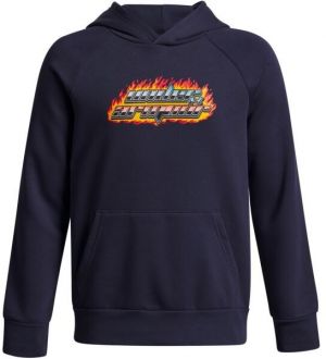 Under Armour RIVAL FLEECE FLAMIN Chlapčenská mikina, tmavo modrá, veľkosť M