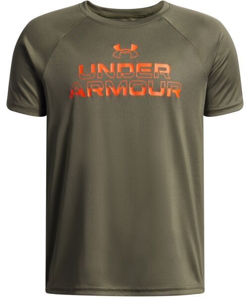 Under Armour SPLIT WORDMARK Chlapčenské tričko, khaki, veľkosť M