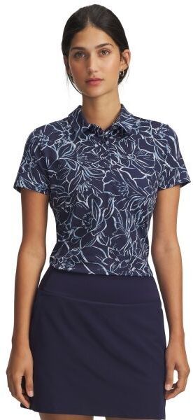 Under Armour PLAYOFF 3.0 PRINTED Dámske polo tričko, tmavo modrá, veľkosť S