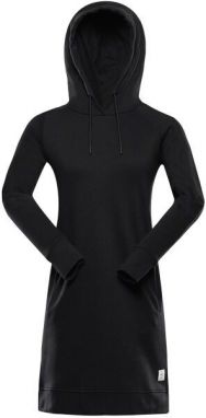 ALPINE PRO OLEBA Dámske mikinové šaty, čierna, veľkosť