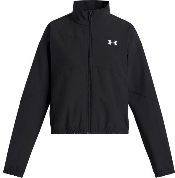 Under Armour RIVAL WOVEN Dievčenská ľahká bunda, čierna, veľkosť XS