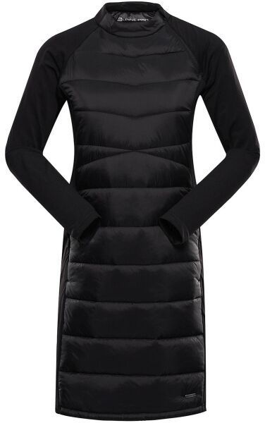 ALPINE PRO OMERA Dámske zateplené šaty, čierna, veľkosť