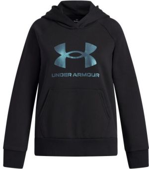 Under Armour RIVAL FLEECE SHIMMER Dievčenská mikina, čierna, veľkosť XS