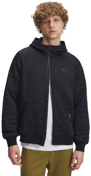 Under Armour UNSTOPPABLE FLEECE TEXTURED Pánska mikina s kapucňou, čierna, veľkosť L