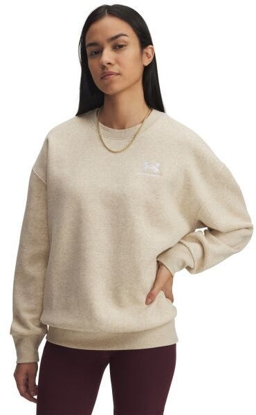 Under Armour ESSENTIAL FLC OS CREW Dámska mikina, béžová, veľkosť M