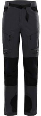 ALPINE PRO AKAN 2 Pánske softshellové nohavice, tmavo sivá, veľkosť