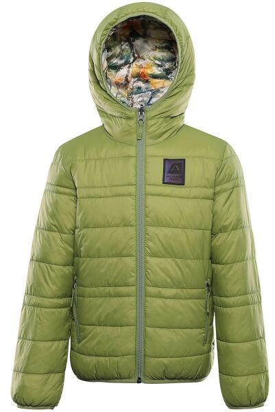 ALPINE PRO DOUWO Detská zimná bunda, zelená, veľkosť 128-134