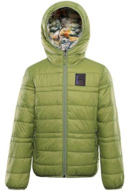 ALPINE PRO DOUWO Detská zimná bunda, zelená, veľkosť 128-134