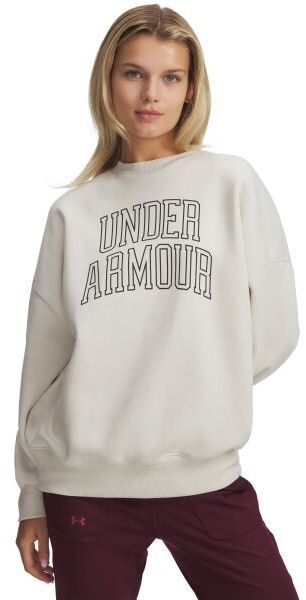 Under Armour RIVAL FLEECE VARSITY Dámska mikina, biela, veľkosť M