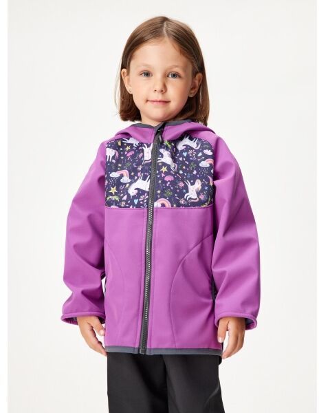 UNUO BASIC Detská softshellová bunda, ružová, veľkosť