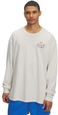 Under Armour HEAVYWEIGHT MODERN SPORT Pánske tričko s dlhým rukávom, biela, veľkosť M