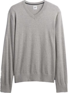 GAP V-FA25 SOLID CORE VEE Pánsky bavlnený sveter, sivá, veľkosť