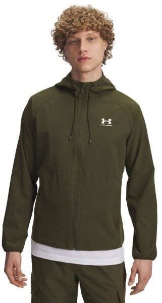 Under Armour STRETCH WOVEN WINDBREAKER Pánska bunda, khaki, veľkosť
