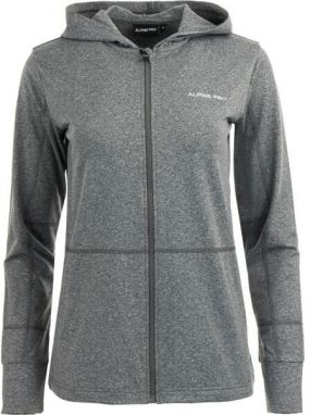 ALPINE PRO AHERTA Dámska funkčná mikina s kapucňou, sivá, veľkosť
