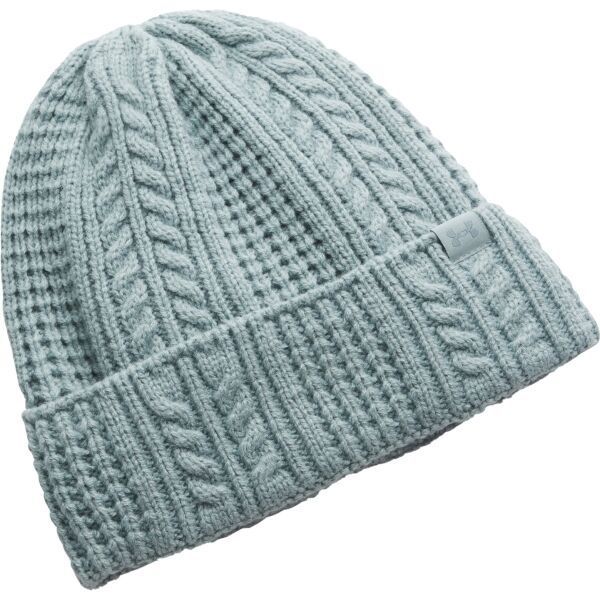 Under Armour HALFTIME CABLE KNIT BEANIE Dámska zimná čiapka, svetlo zelená, veľkosť