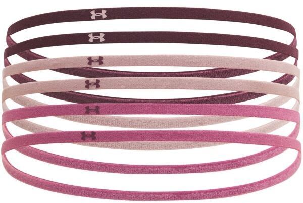 Under Armour MINI ELASTIC 6PK Dámske čelenky, vínová, veľkosť