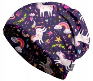 UNUO BASIC Detská flísová čiapka, fialová, veľkosť