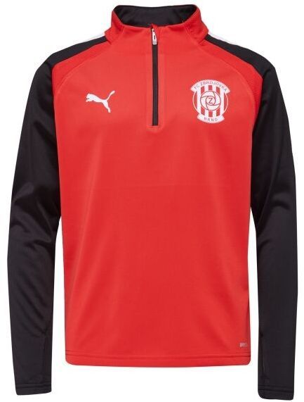 Puma TEAMLIGA 1/4 ZIP TOP JR Detská futbalová mikina, červená, veľkosť
