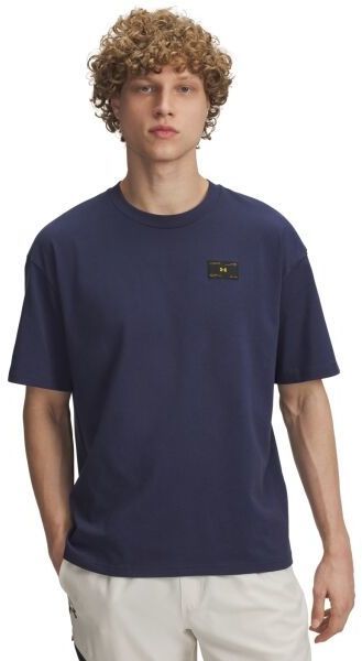Under Armour HEAVYWEIGHT WOVEN LABEL Pánske tričko s dlhým rukávom, tmavo modrá, veľkosť L