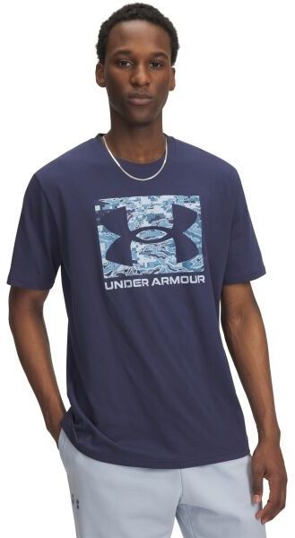 Under Armour ABC CAMO BOXED LOGO SS Pánske tričko, tmavo modrá, veľkosť