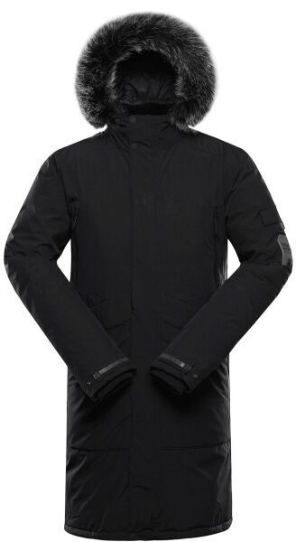ALPINE PRO WUSS Pánsky zimný kabát, čierna, veľkosť