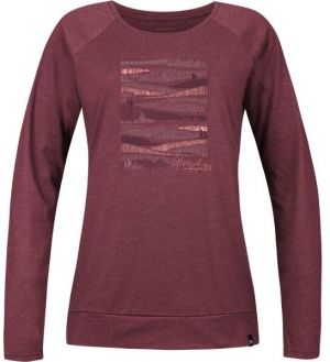 Hannah ADRY Dámske tričko s dlhým rukávom, vínová, veľkosť