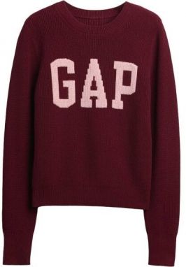 GAP V-FRCH- LOGO SWEATER Dámsky sveter, vínová, veľkosť