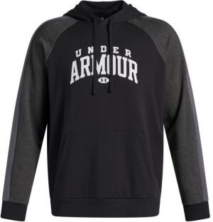 Under Armour RIVAL FLEECE COLORBLOCK Pánska mikina, čierna, veľkosť L