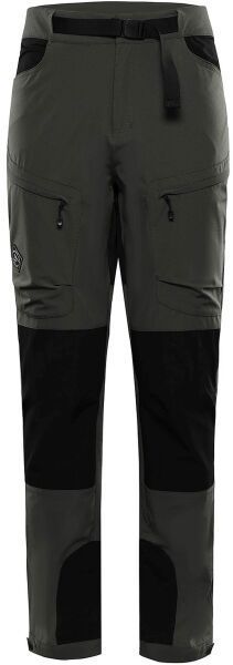 ALPINE PRO AKAN 2 Pánske softshellové nohavice, tmavo zelená, veľkosť