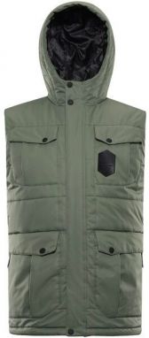 ALPINE PRO HARD Pánska zateplená vesta, tmavo zelená, veľkosť