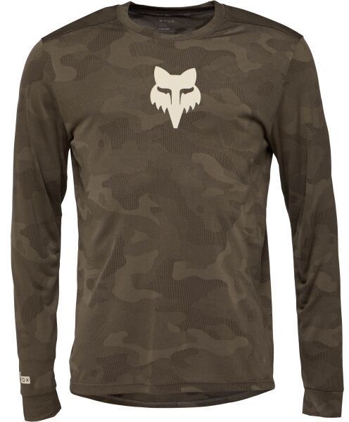 Fox RANGER TRU DRI LS Pánsky cyklistický dres, khaki, veľkosť