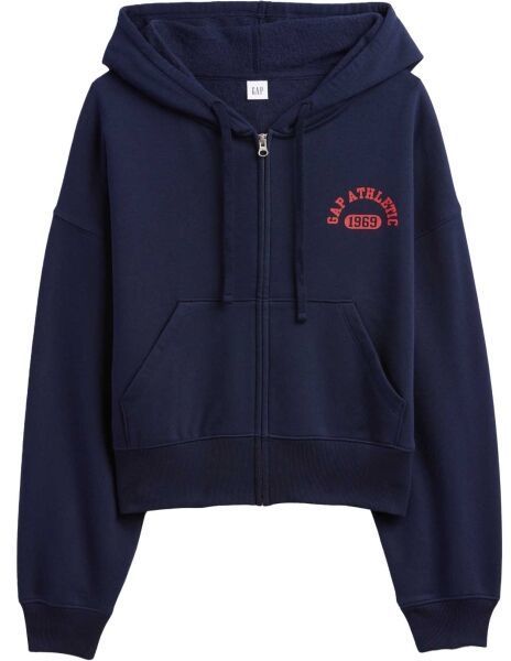 GAP V-LOGO ABV HIGH RIB FZ Dámska mikina, tmavo modrá, veľkosť