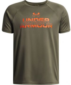 Under Armour SPLIT WORDMARK Chlapčenské tričko, khaki, veľkosť L
