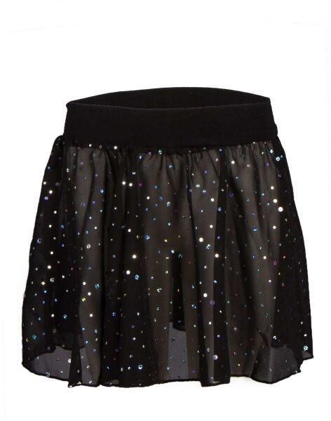 PAPILLON SKIRT Detská sukňa na balet, čierna, veľkosť 104-116