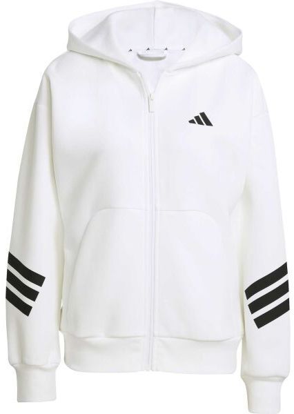 adidas W FUTURE ICONS 3-STRIPES FZ HD Dámska mikina, biela, veľkosť