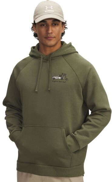 Under Armour RIVAL FLEECE HBR LOGO Pánska mikina, tmavo zelená, veľkosť S