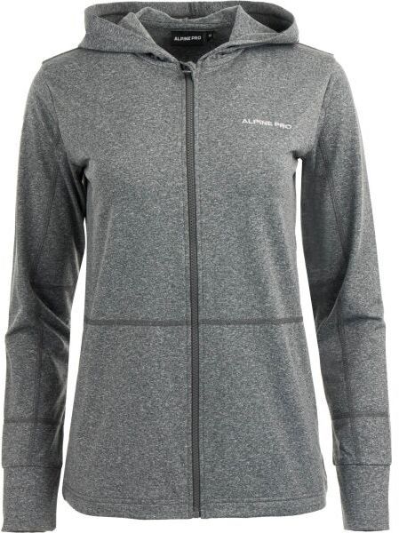 ALPINE PRO AHERTA Dámska funkčná mikina s kapucňou, sivá, veľkosť