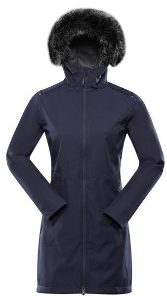 ALPINE PRO IBORA Dámsky softshellový kabát, tmavo modrá, veľkosť
