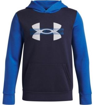 Under Armour RIVAL FLEECE COLORBLOCK Chlapčenská mikina, tmavo modrá, veľkosť XS