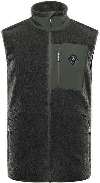 ALPINE PRO OFES Pánska flísová vesta, tmavo zelená, veľkosť 4XL