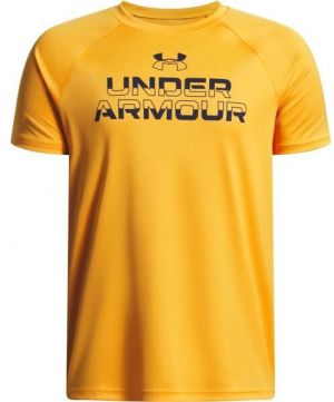 Under Armour SPLIT WORDMARK Chlapčenské tričko, oranžová, veľkosť L