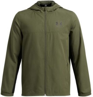 Under Armour RIVAL WOVEN JACKET Chlapčenská bunda, tmavo zelená, veľkosť XL